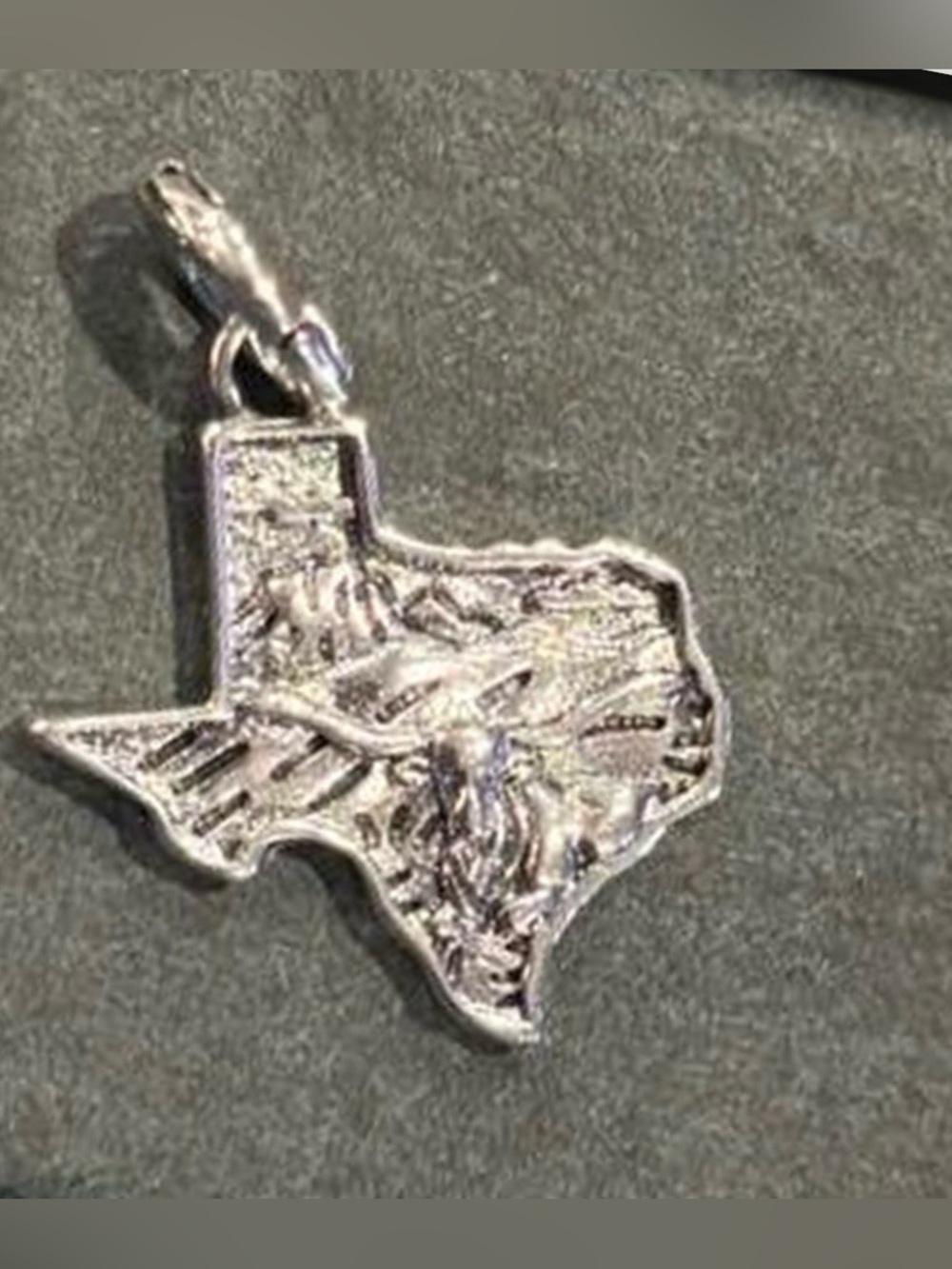 Stamped 925 Sterling Silver Texas State Pendant Charm